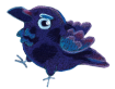 Image of a cartoon raven on a transparent background